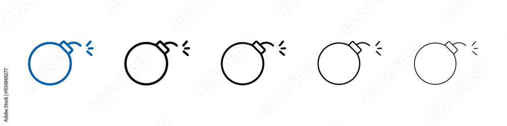 Aufkleber bomb icon outline vector logo for web ui