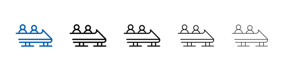 Bobsleigh icon Outline vector logo for web ui