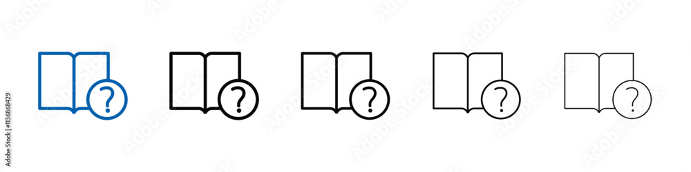Poster book with question mark icon Outline vector logo for web ui