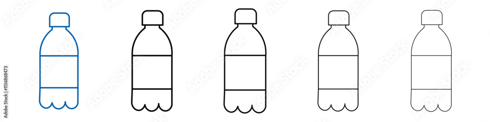 Poster bottle icon outline vector logo for web ui