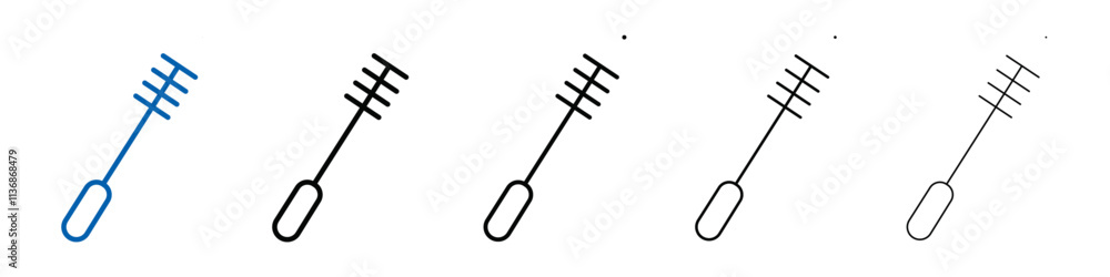Poster bottle sweeper cleaning brush icon outline vector logo for web ui
