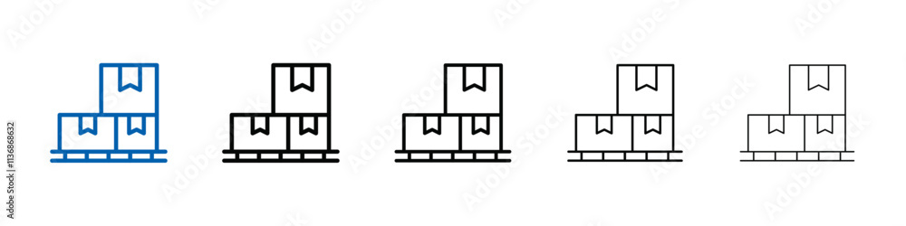 Poster box on a pallet icon outline vector logo for web ui