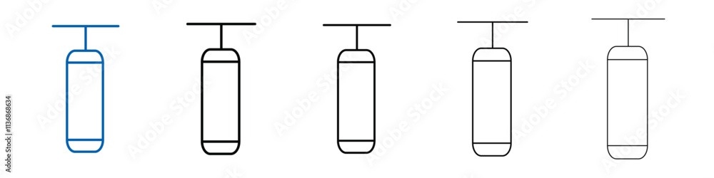 Poster boxing punch bag icon outline vector logo for web ui
