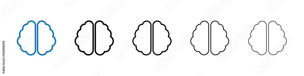 Poster Brain icon Outline vector logo for web ui