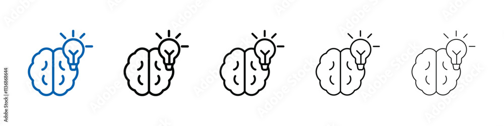Poster Brain idea icon Outline vector logo for web ui