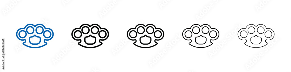 Poster brass knuckles icon outline vector logo for web ui