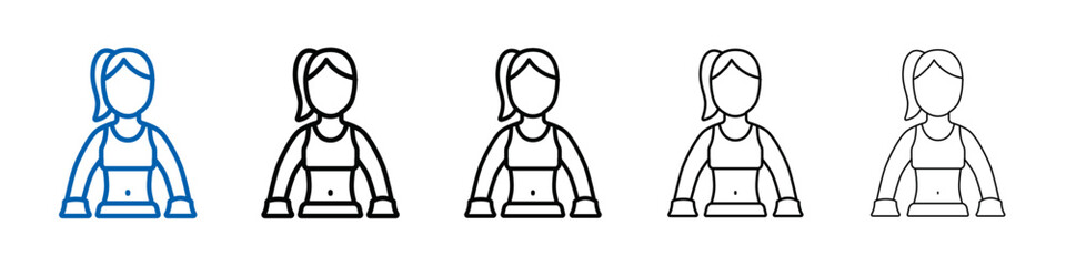 Boxer Woman Icon Outline vector logo for web ui