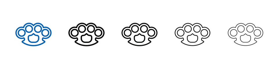 Obraz premium brass knuckles icon Outline vector logo for web ui