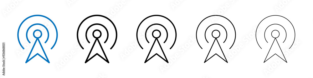 Poster broadcast icon outline vector logo for web ui