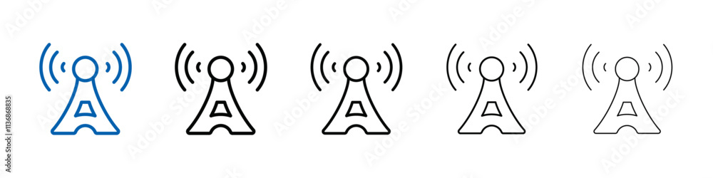 Poster broadcast icon outline vector logo for web ui