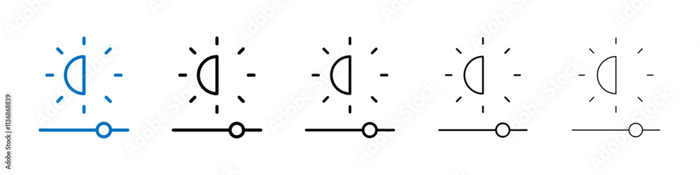 Aufkleber brightness icon outline vector logo for web ui