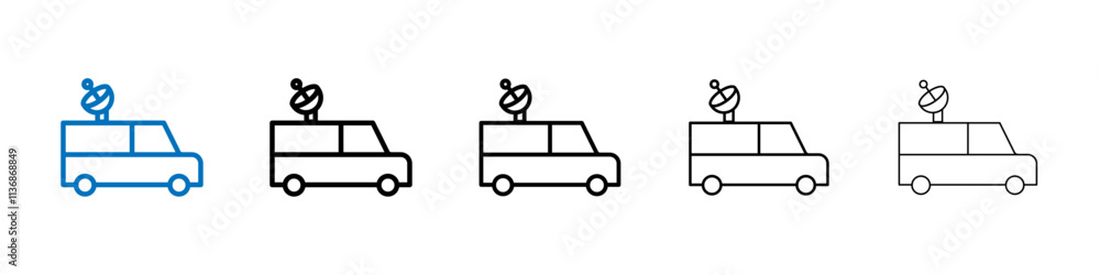 Poster Broadcast van icon Outline vector logo for web ui
