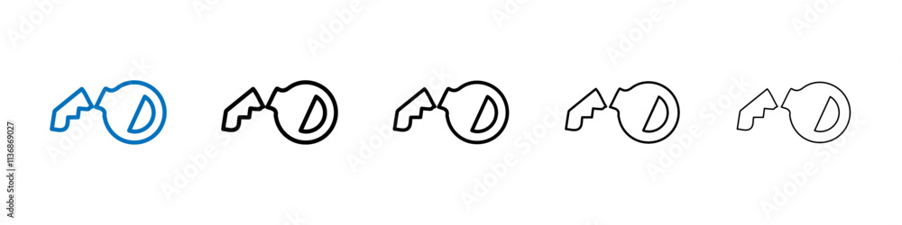 Poster broken key icon outline vector logo for web ui