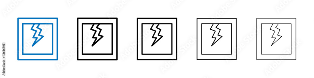 Poster Broken window icon Outline vector logo for web ui