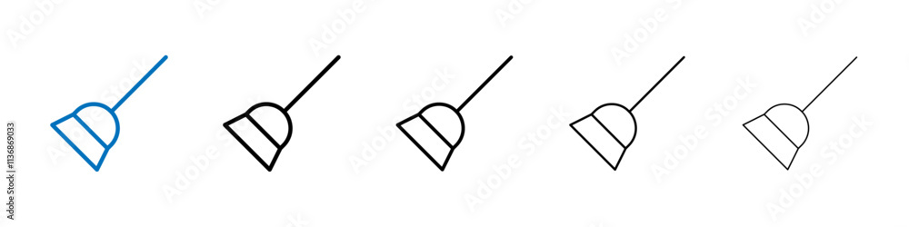 Aufkleber broom icon outline vector logo for web ui