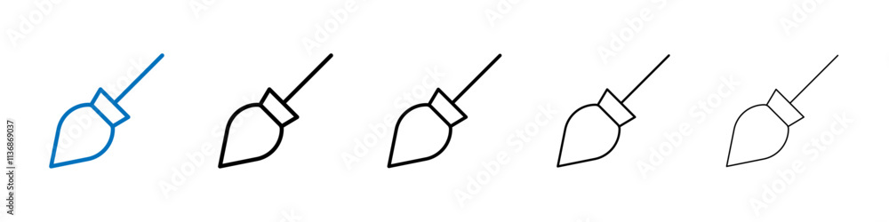 Poster broom icon outline vector logo for web ui