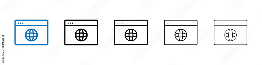 Aufkleber Browser icon Outline vector logo for web ui