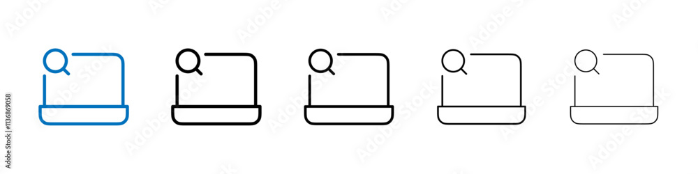 Aufkleber browsing icon outline vector logo for web ui