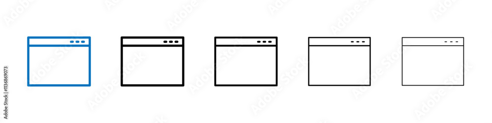 Aufkleber Browser window icon Outline vector logo for web ui