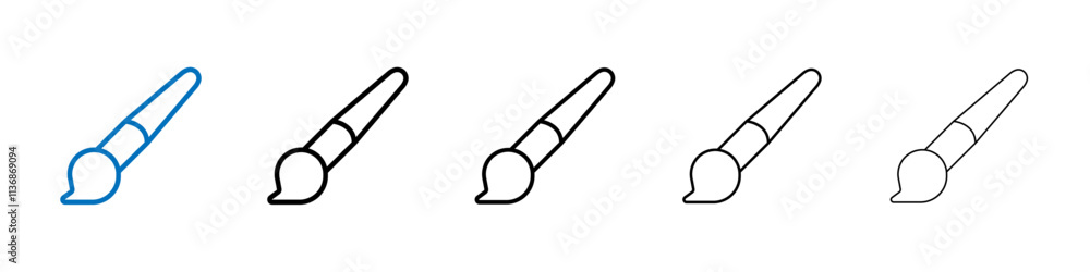 Poster Brush icon Outline vector logo for web ui