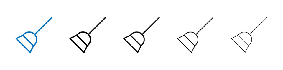 Broom icon Outline vector logo for web ui