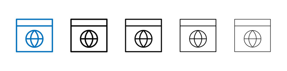 Browser icon Outline vector logo for web ui