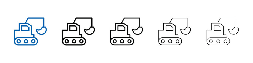 Bulldozer icon Outline vector logo for web ui