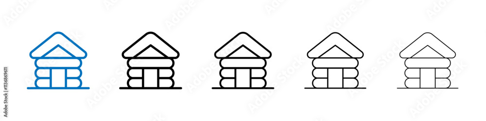 Poster cabin icon outline vector logo for web ui