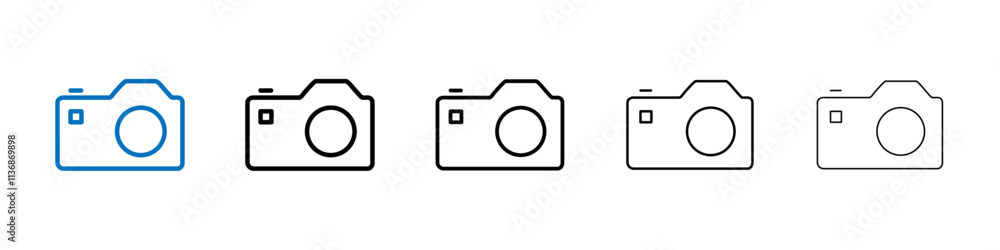 Poster Camera icon Outline vector logo for web ui