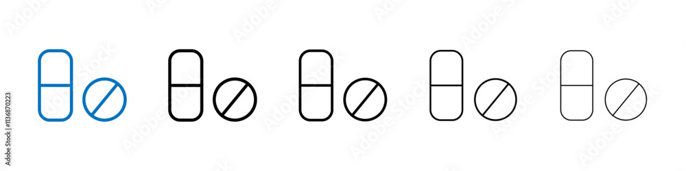 Poster capsule icon outline vector logo for web ui