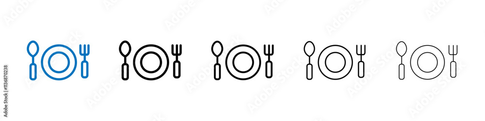 Poster canteen icon outline vector logo for web ui