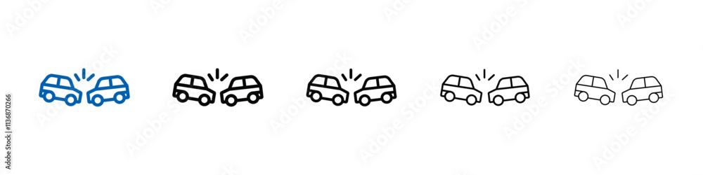 Poster car accident icon outline vector logo for web ui