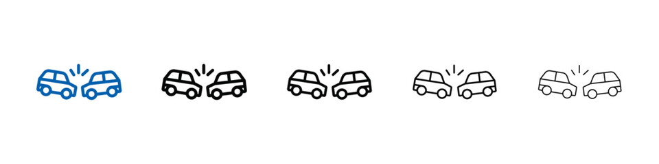 car accident icon Outline vector logo for web ui
