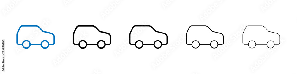 Poster car icon outline vector logo for web ui