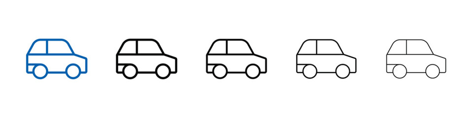 Car icon Outline vector logo for web ui