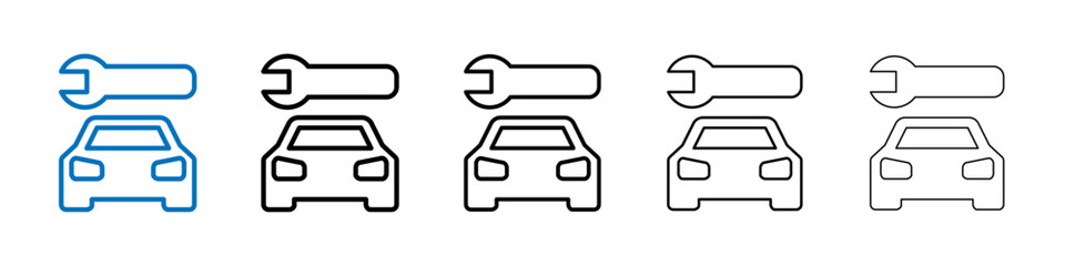 Car repair icon Outline vector logo for web ui
