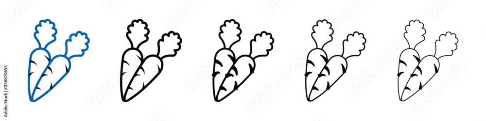Poster carrot icon outline vector logo for web ui