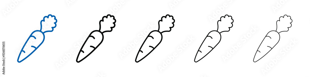 Poster carrot icon outline vector logo for web ui