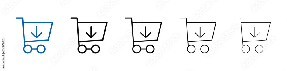 Poster cart download icon outline vector logo for web ui