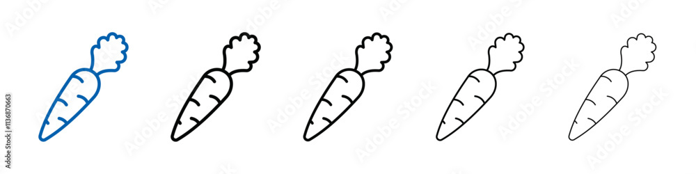 Poster carrot icon outline vector logo for web ui