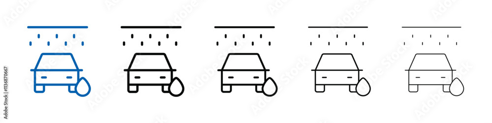 Poster carwash icon outline vector logo for web ui