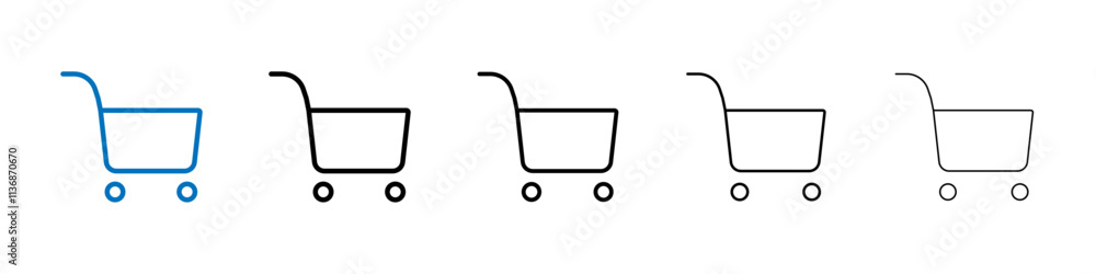 Poster cart icon outline vector logo for web ui