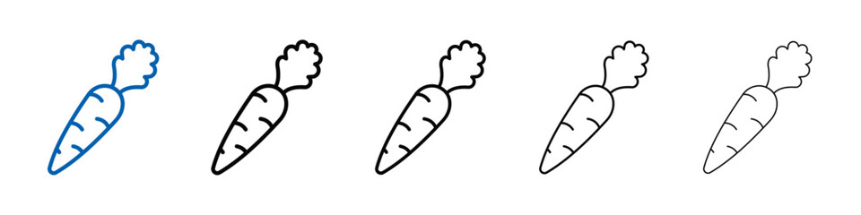 Carrot icon Outline vector logo for web ui