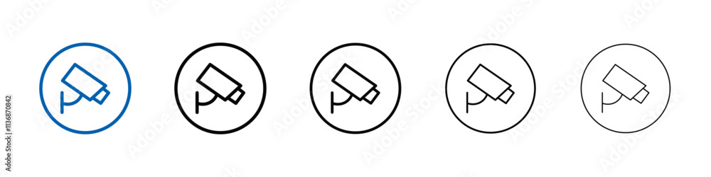 Aufkleber cctv camera icon outline vector logo for web ui