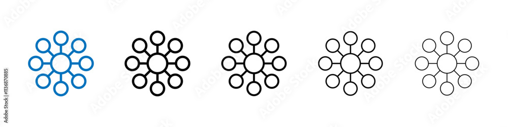 Poster centralized icon outline vector logo for web ui