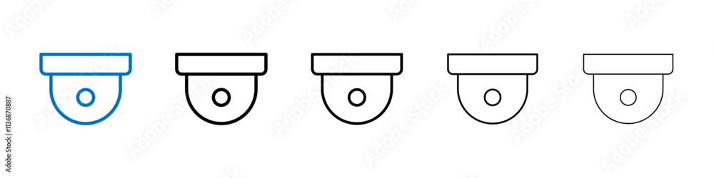 Poster cctv icon outline vector logo for web ui