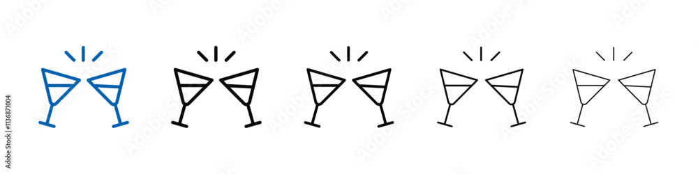 Poster Champagne toast icon Outline vector logo for web ui