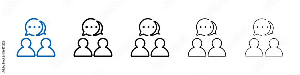 Aufkleber chat consultation icon outline vector logo for web ui