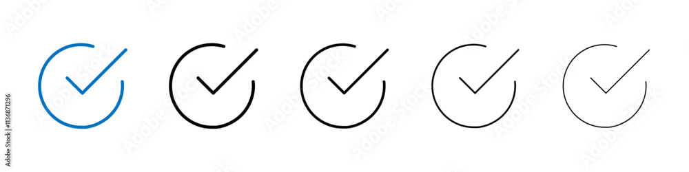 Poster Check icon Outline vector logo for web ui