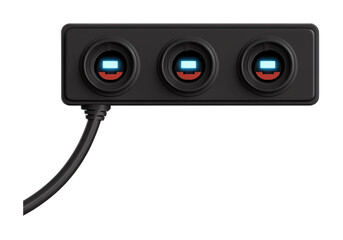 Power Strip for Multiple Device Charging - Isolated on White Background